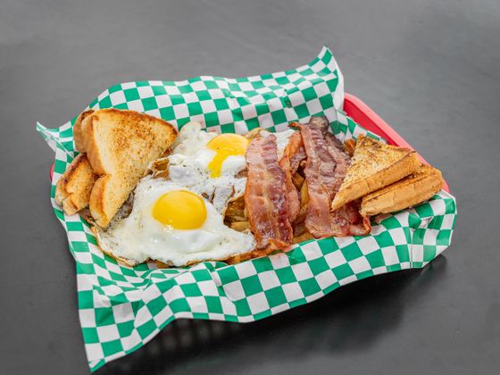 Two Eggs Any Style with Meat at Kelly's Cafe